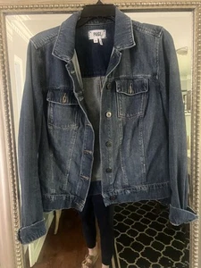 PAIGE  Denim Jacket Button Front Blue Women’s Medium SUPER SOFT $$$ - Picture 1 of 11