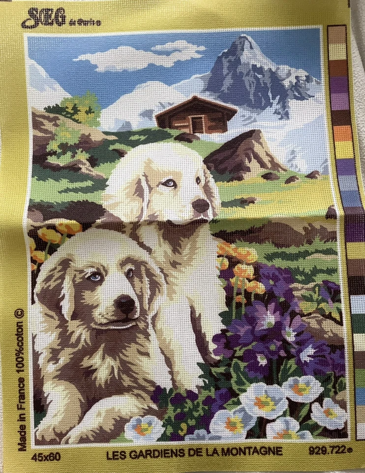 @@@***SUPERBE CANEVAS NEUF *60 X 45CM* SEG - LES GARDIENS DE LA MONTAGNE@@@ - Photo 1/1