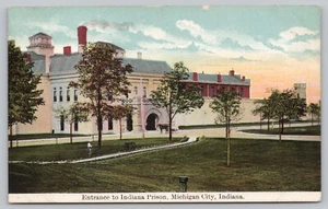 Michigan City IN Indiana - Entrance to Indiana Prison  - Postcard c1910 - Picture 1 of 2