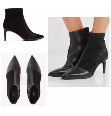 Botas Rag & Bone Beha Talla 10 EU 40 Cuero Negro Gamuza Botín Tacones NUEVAS Foto 1 de 4