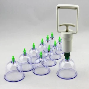 Schröpfen Set mit 12 Schröpfgläser aus Kunststoff Schröpfen Set Vakuum Massage - Bild 1 von 15