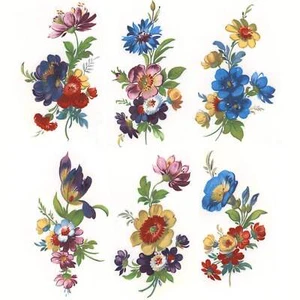 Flowers Mixed Floral Sprays Overglaze Waterslide Ceramic Decals - Picture 1 of 2