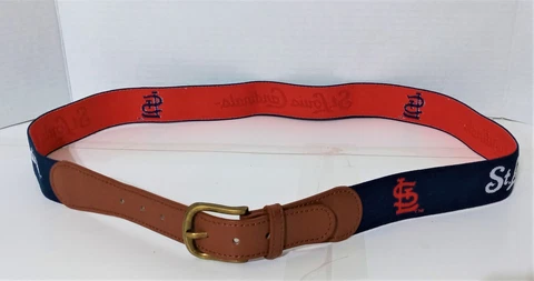 New MLB BASEBALL St. Louis Cardinals Spell Out Stretch Elastic Faux Leather Belt Cover