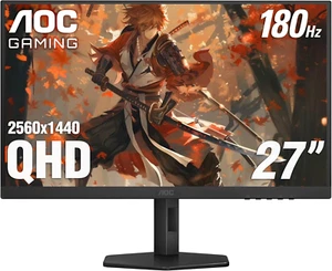 AOC Q27G4XN 27" Gaming Monitor, 2K QHD 2560X1440, 180Hz 1Ms, Adaptive-Sync, Heig - Picture 1 of 8