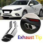 Stainless-Steel Dual Exhaust Pipes Tubes Tip 2.5" Inlet Car Muffler Tail Pipe Uk