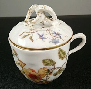 Antigua olla natillas de porcelana Limoges crema siglo XIX 9 cm de altura - Imagen 1 de 13
