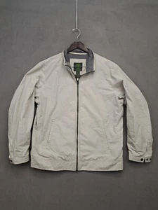 Timberland Jacket Mens XL Beige Full Zip Windbreaker Pockets Bomber * - Picture 1 of 7
