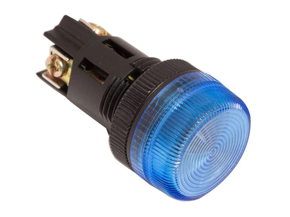 ALPINETECH NPL-22 ATI Blue LED Pilot Indicator Light 22mm 12V DC Replaceable Lamp