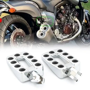 For Yamaha YZF R6 R1 XJ1200 Chrome Rear Passenger Foot Rest Pegs Pad Pedals - Picture 1 of 11