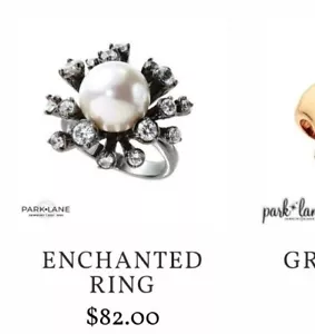 NEW Park Lane Enchantment Size 8 Hematite Tone Faux White Pearl Ring & Earrings - Picture 1 of 11