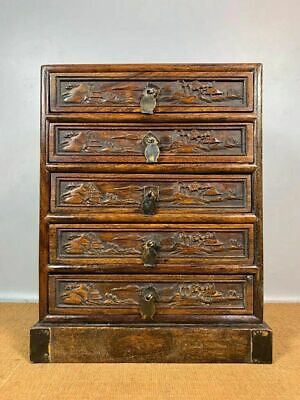 Chinese Natural Rosewood Handmade Carved Exquisite Chests 22306 • 387.15$