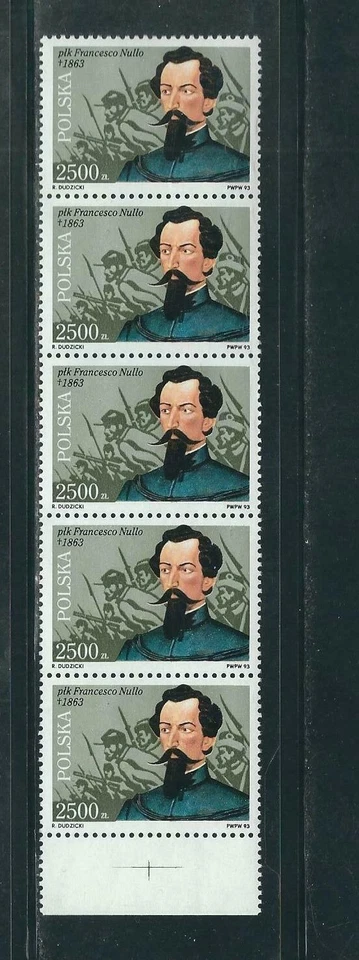 Poland SC # 3155 Death Of Francesco Nullo , 130th Anniversary . MNH . Folded - Image 1 of 1