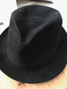 VTG 1950's Penny's Marathon Felt Fedora Hat Black Size  7 1/8 - Picture 1 of 16