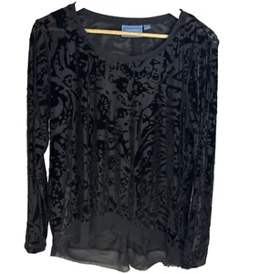 Simply Vera Wang Burnout Samt Top XL Whimsigoth Fairy Grunge Dark Romance Boho - Bild 1 von 8