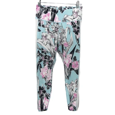 Nike Dri-Fit Women's M 26x26 Floral Tropical Print Leggings White Mesh Sides - Image 1 of 4