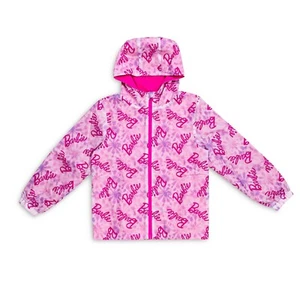 Barbie Girls Raincoat – Waterproof Fleece Lined Hooded Jacket with Zip & Pockets - Picture 1 of 7