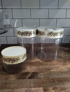 3 Vintage Pyrex Corning Gewürz des Lebens See N Store Glas Kanister Gläser mit Deckel - Bild 1 von 5