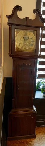 ANTIQUE 1700s ENGLISH TALL CASE  GRANDFATHER CLOCK WILLIAM LISTER KEIGHLEY BRASS Cover