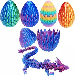 12Inch 3D Printed Dragon Egg,Mystery Crystal Dragon Fidget Toys,Articulated Drag - Picture 1 of 22