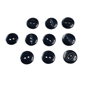 10 Small Dark Grey Buttons 14mm 2 Hole Round Flat - Sewing Art Craft Crafting - Imagen 1 de 4