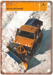 Vintage 1983 Unimog Snow Plow Auto Ad Reproduction Retro Look Metal Sign A1311 - Picture 1 of 2