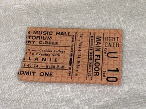 MELANIE SAFKA 1974 VINTAGE KONZERT TICKET STUB KLINHANS MUSIC HALL NEW YORK USA - Bild 1 von 5
