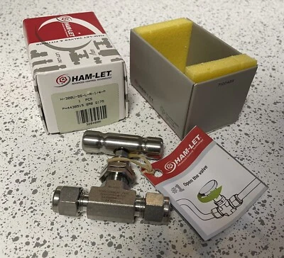 HAM-LET H-300U-L-R-1/4-M Stainless Steel Needle Valve - New, Open Box - Image 1 of 4