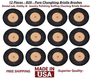 12 - B20 Pure Chungking Bristle Brushes Dental Lab & Jewelry Polishing Cleaning - Picture 1 of 2