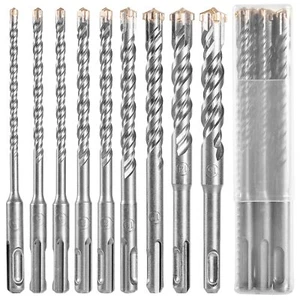 SDS Plus Bohrer Set 9 Stück Betonbohrer 160mm Lang mit 4 Schneiden Hammerbohr... - Bild 1 von 7
