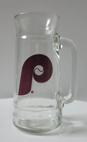 Vintage Philadelphia Phillies 7" Glass Beer Mug Cover