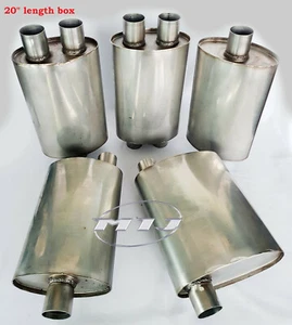 "Caja silenciador de escape ovalado de 20"" largo resonador silenciador de acero S/Steel 8 por 5"" y 10"" x 5" - Imagen 1 de 16