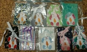 Sacchetti Trattamento Cotone Ricamato Applicato EASTER EGG CONIGLIETTO CONIGLIETTO Borsa - Foto 1 di 16