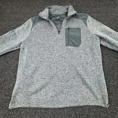 Chaqueta Eddie Bauer polar cremallera completa para hombre grande gris bolsillo cuello lavado a la piedra Foto 1 de 4