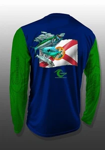 Coastal Florida Slam Performance Long Sleeve T-shirt - Picture 1 of 4
