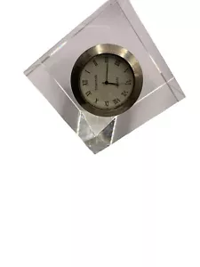 Vintage Shannon Crystal Cube Clock by Godinger - Picture 1 of 2
