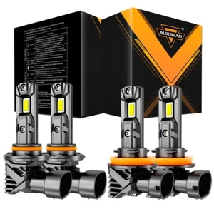 2 Pairs AUXBEAM 9005 H11 LED Headlights High Low Beam for Toyota Camry 2007-2018 - Picture 1 of 9