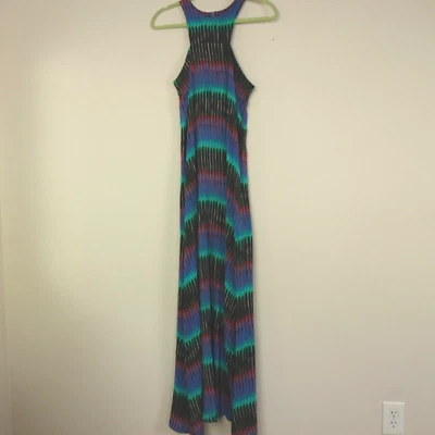 Alexis Dress Womens XS Blue Multi Striped Maxi High Neck - Image 1 of 4