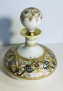 Vintage Nippon Perfume Bottle w/ Stopper Hand Painted With Ornate Gold Trim - Picture 1 of 7