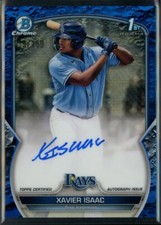 2023 Bowman Chrome Prospects Xavier Isaac Lunar Blue Autograph Auto 039/150 CB91