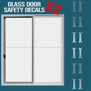GLASS DOOR HAZARD PROTECTION DECAL STICKER SET SAFETY GLASS DOOR STICKERS DECALS - Bild 1 von 2