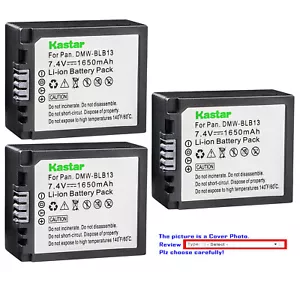 Kastar Replacement Battery for Panasonic DMW-BLB13 Lumix DMC-GH1 DMC-GH1PP - Picture 1 of 7