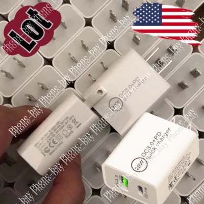 For iPhone 14 13 12 15 20W Fast Charger Block USB Type C Wall Power Adapter Lot - Image 1 of 4