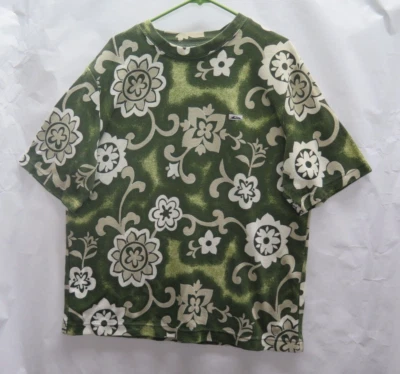 Camiseta De Colección Años 90 Quiksilver Floral Estampado Completo Tejida Para Hombres Talla L Verde Surf Patín Foto 1 de 4