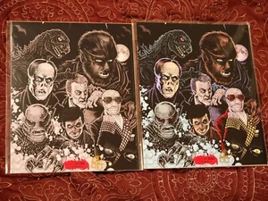 Bam Box Horror Universal Monsters Signed Ken Haeser #'d Autograph Art Prints B&W - Picture 1 of 2
