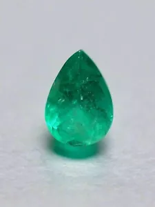 1,16 Karat Frühlingsgrün Natur Lose Kolumbianischer Smaragd-Tränenform Edelstein - Bild 1 von 8