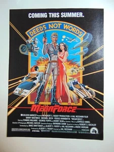 1982 MEGAFORCE Movie Film Release Vintage Print Ad - Bild 1 von 1
