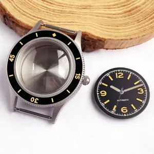 Vintage For 50-Fathoms 200M Dive Watch Case Dial Fit NH35A PT5000 Domed Sapphire - Picture 1 of 26