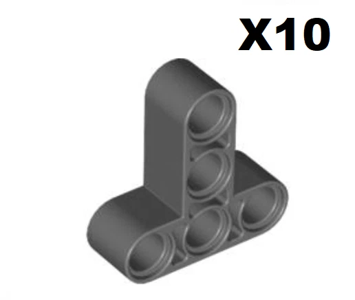 Lego ® Lot 10 Barre Technic Perforée T-Beam 3x3 w Hole DK Stone Grey 60484 NEW - Photo 1/1