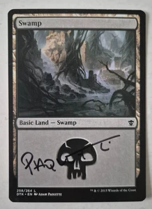 Swamp - Dragons Of Tarkir - Signed Adam Paquette - NM - Magic The Gathering - Picture 1 of 1