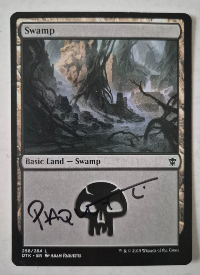 Swamp - Dragons Of Tarkir - Signed Adam Paquette - NM - Magic The Gathering - Image 1 of 1